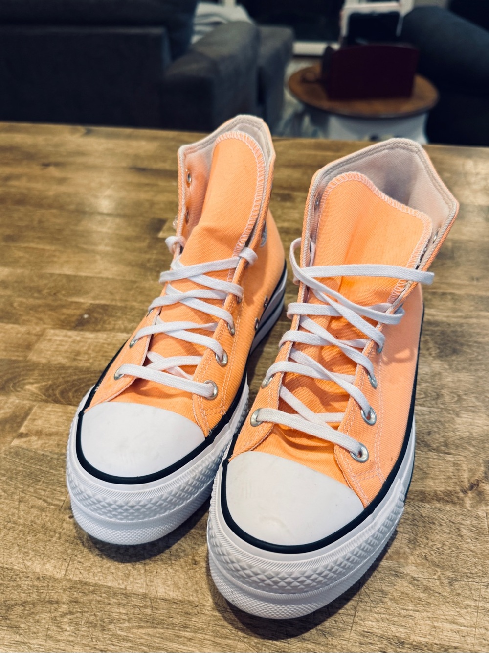NWOT Converse High-Top Platform Sneakers - Orange Size 8.5